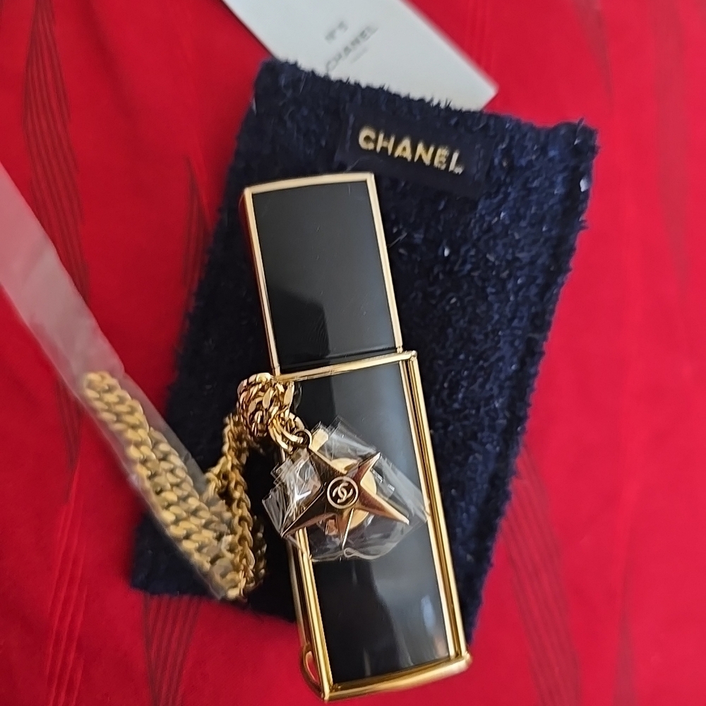 Chanel Black and Gold Lipstick Case